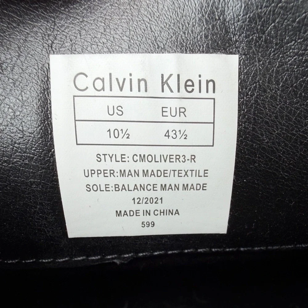 Calvin Klein Mens Oliver Black Textile Driving Loafers CMOLIVER3-R Size 10.5